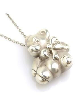 Auth Tiffany&Co. Bear Motif Necklace #294123T12B